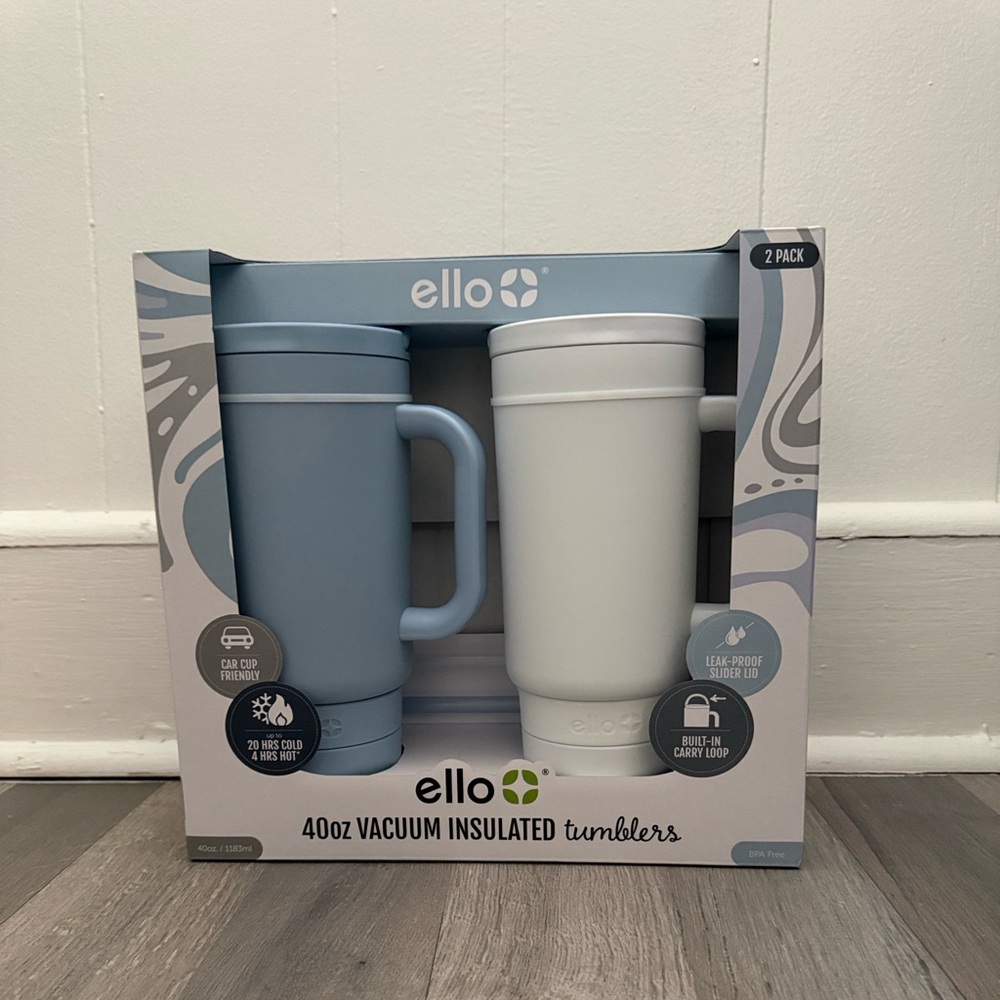 Ello Port 40oz 2pk White Cobblestone